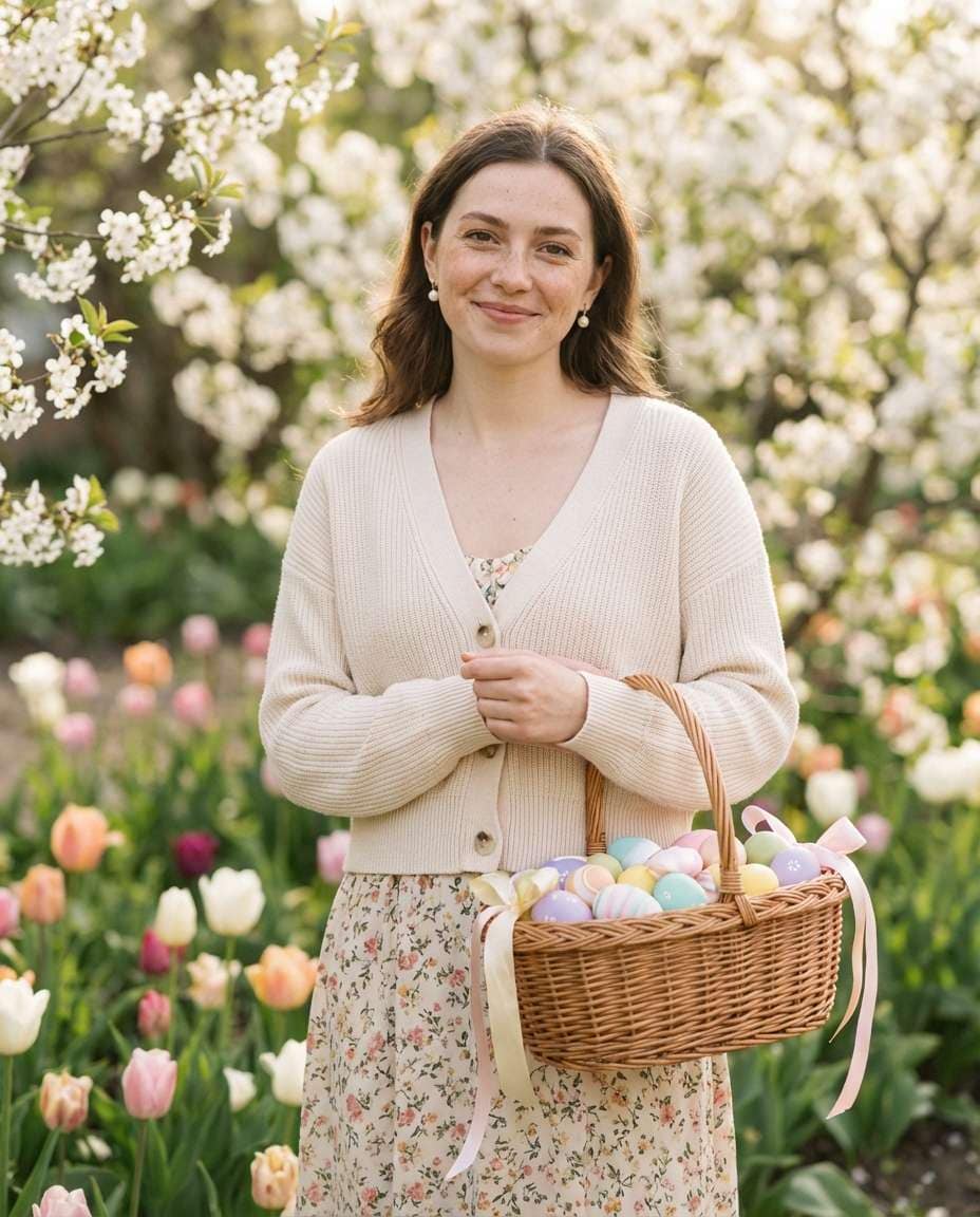 Pastel Basket Portrait (before)