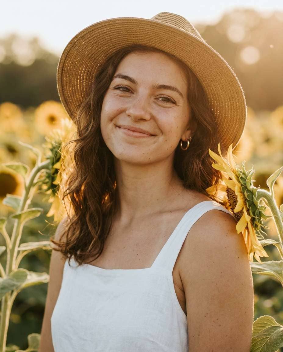 Golden Hour Sunflowers (before)