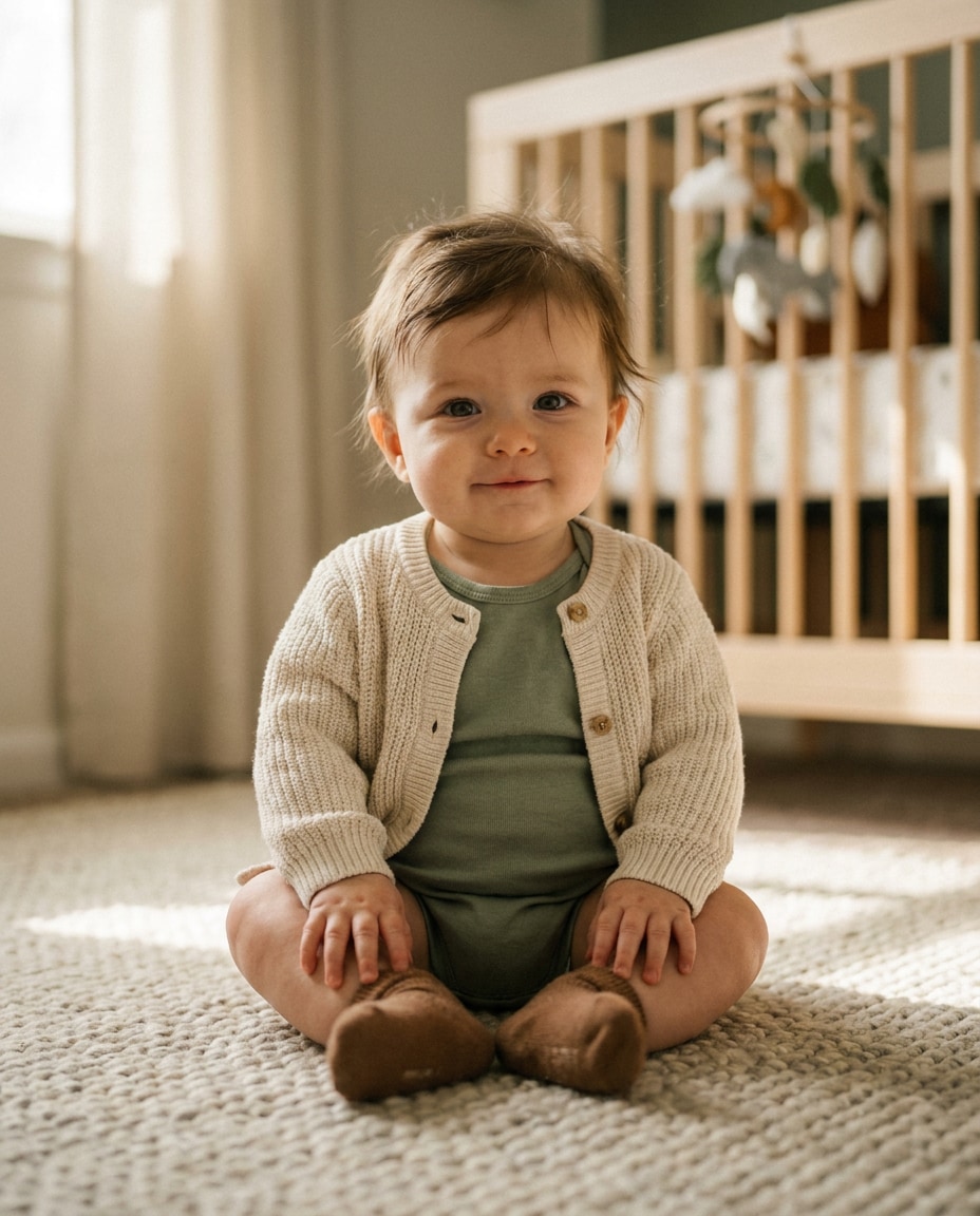 Nursery Knit Cardigan (before)